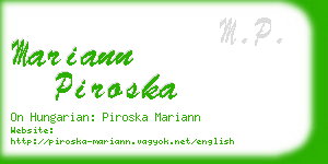 mariann piroska business card